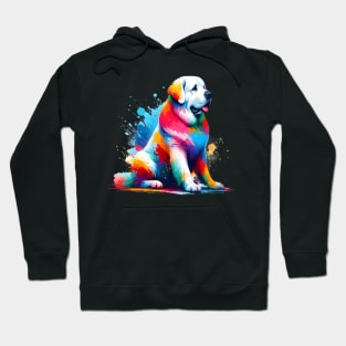 Kuvasz in Vibrant Splashed Paint Art Style Hoodie